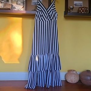 Banana Republic striped maxi shift dress